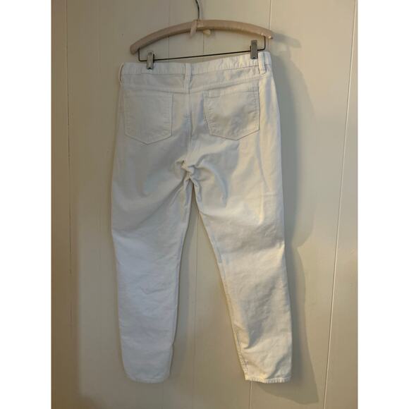 J.Crew Stretch White Corduroy Pants Women 31 Slim Fit Ankle Casual Preppy - Picture 2 of 9